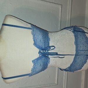 Elegant Blue Lace Bra Set